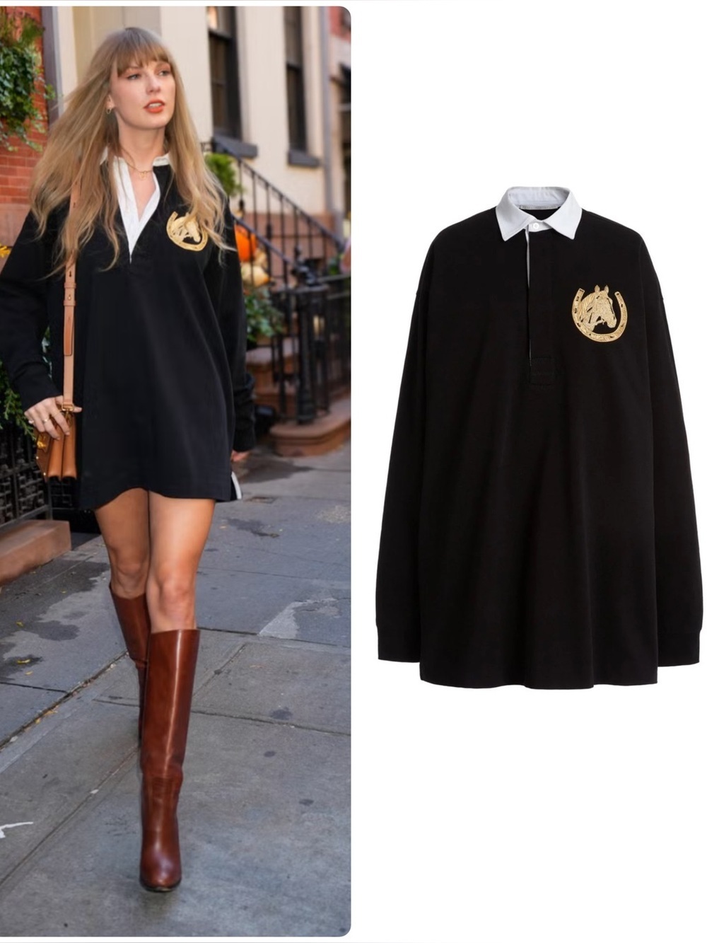 New Stella McCartney Taylor Swift Oversized Cotton Rugby Polo Shirt